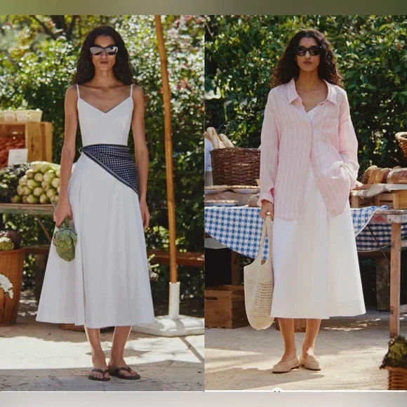 Wilfred Technique Poplin Maxi Dress Sz 0 Light Blue - Picture 12 of 14